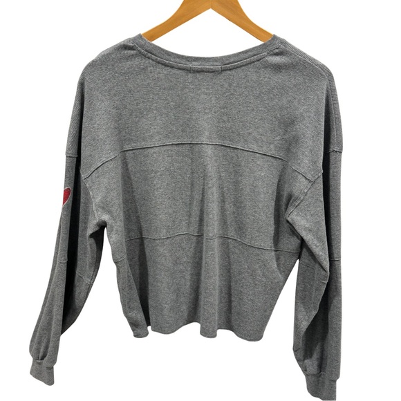 ’47 Ole Miss Cropped Waffle Knit Thermal Long Sleeve Top M Game Day Rebels - Picture 2 of 9